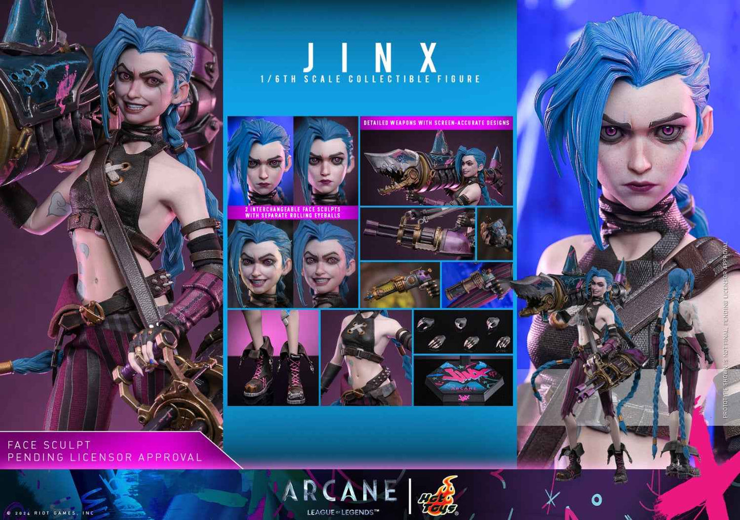 Arcane: League of Legends ~ Hot Toys ~ Jinx ~ Licensed Action Figure - Santoryu Resins Collectors