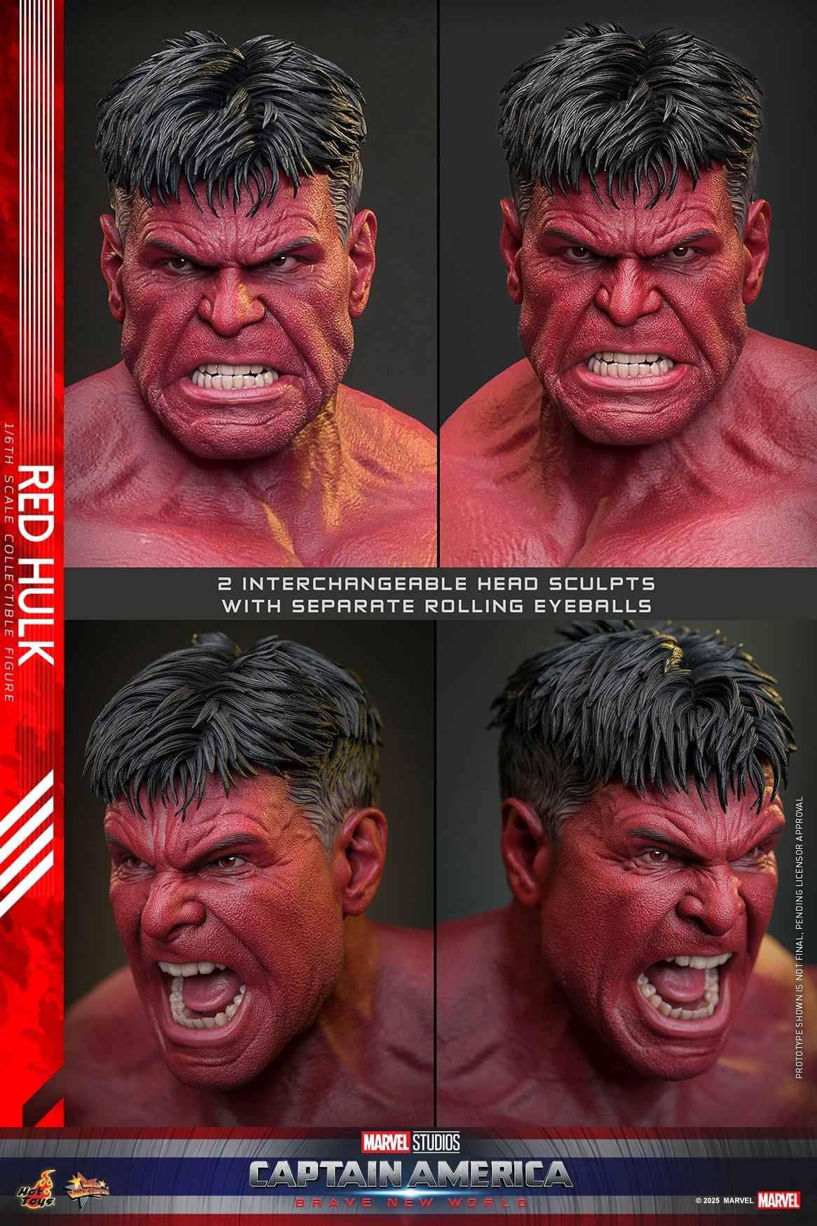 Marvel ~ Hot Toys ~ Red Hulk "Captain America: Brave New World" MMS797 ~ Licensed Action Figure - Santoryu Resins Collectors
