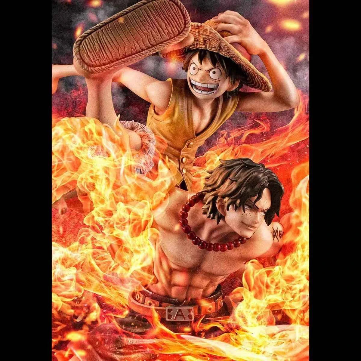 One Piece ~ Megahouse ~ Luffy and Ace Brotherhood Portrait Of Pirates POP Maximum ~ Licensed PVC Figure - Santoryu Resins Collectors