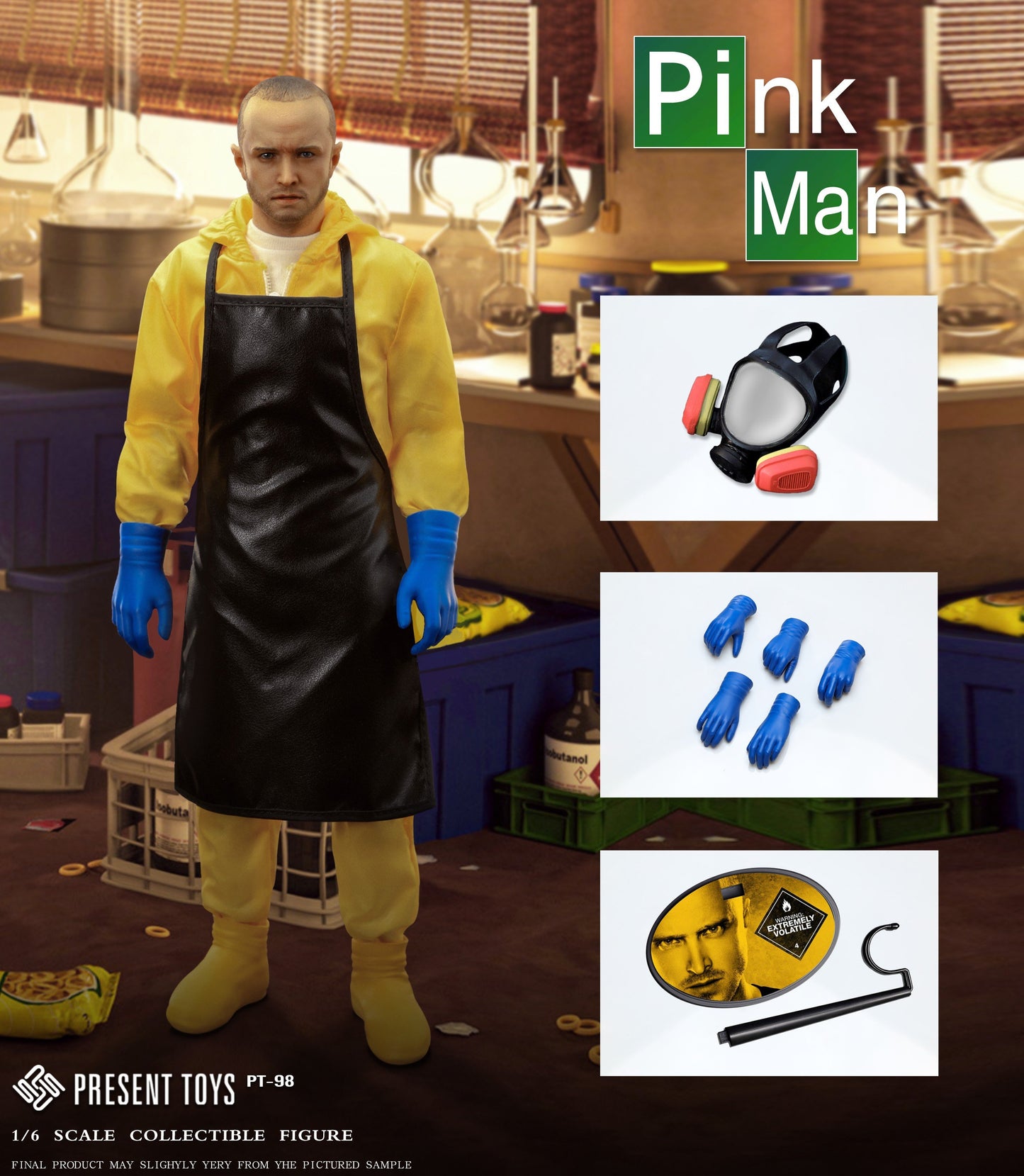 Breaking Bad PRESENT TOYS Walter White PT-SP97 & Jesse Pinkman PT-SP98 Drug Lab Scene Set PT-SP99 Licensed Action Figure