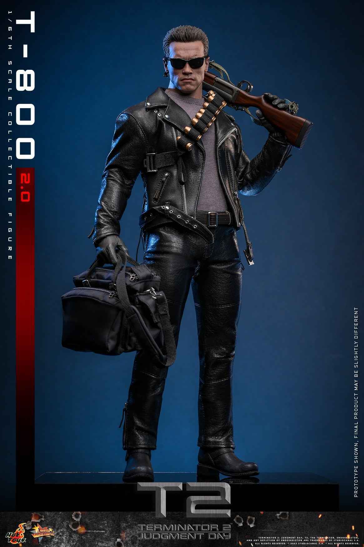 Terminator Hot Toys Terminator 2: Judgment Day T-800 2.0 MMS795 1/6 Licensed Action Figure