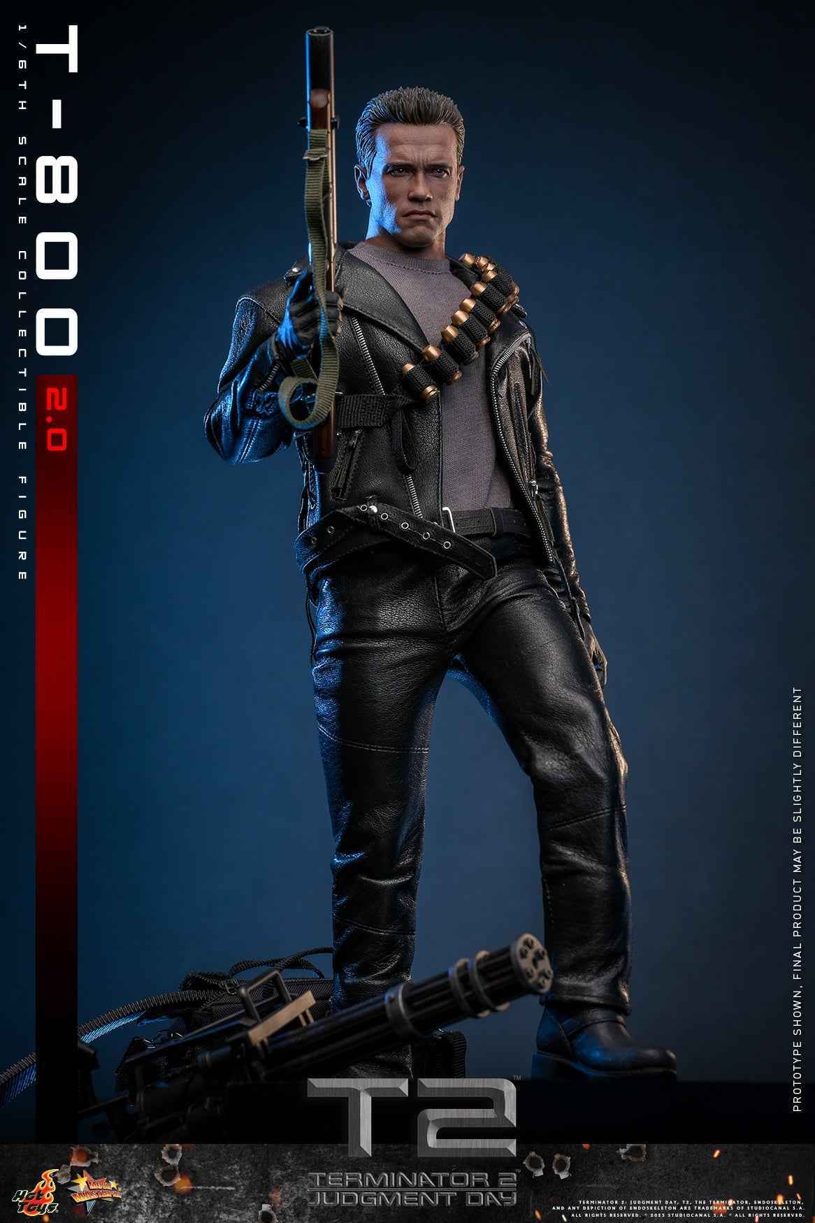 Terminator Hot Toys Terminator 2: Judgment Day T-800 2.0 MMS795 1/6 Licensed Action Figure