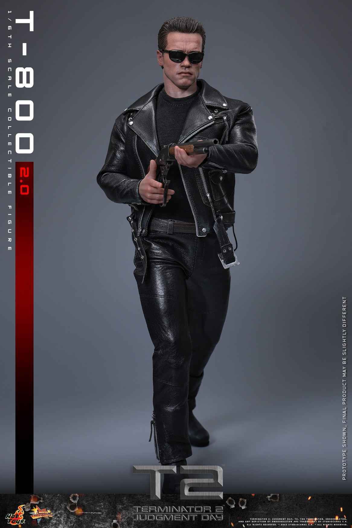 Terminator Hot Toys Terminator 2: Judgment Day T-800 2.0 MMS795 1/6 Licensed Action Figure