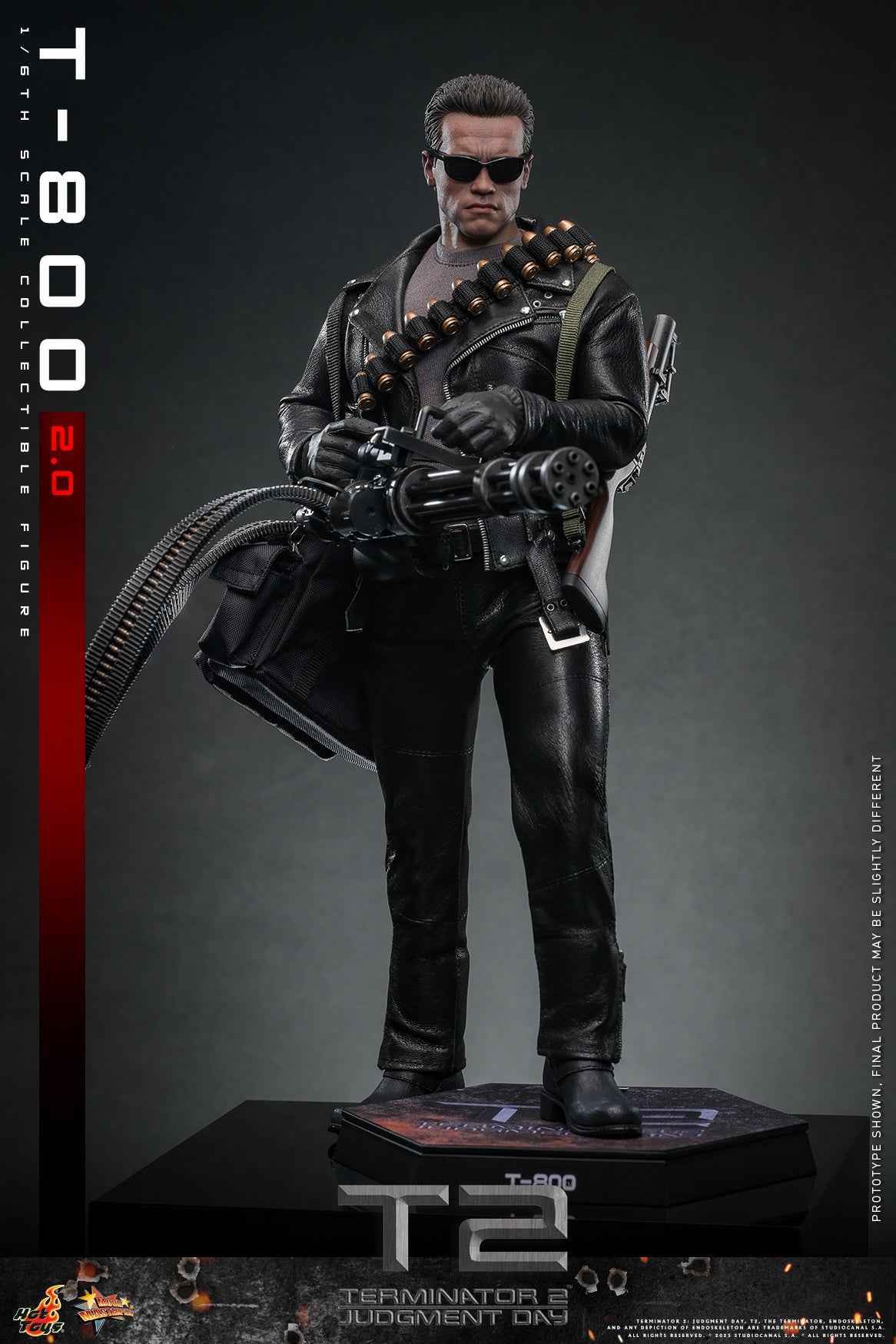 Terminator Hot Toys Terminator 2: Judgment Day T-800 2.0 MMS795 1/6 Licensed Action Figure