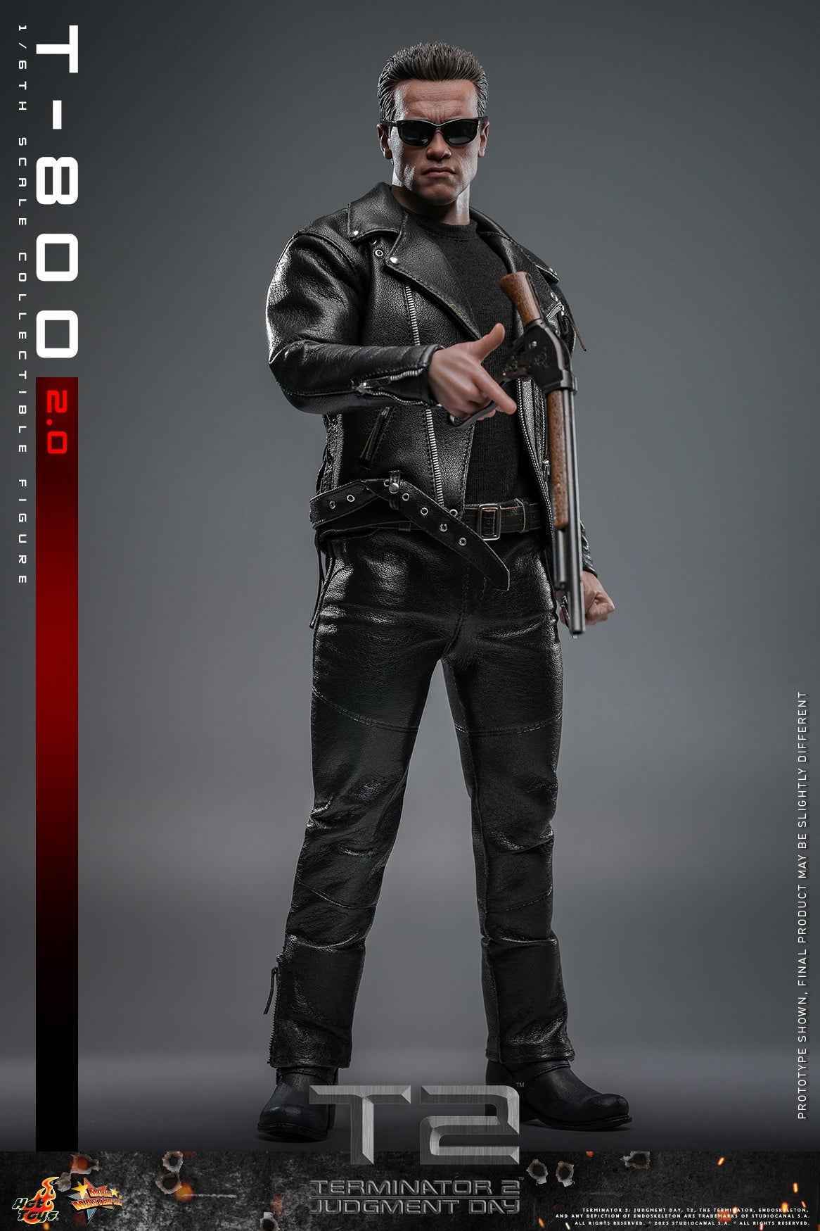 Terminator Hot Toys Terminator 2: Judgment Day T-800 2.0 MMS795 1/6 Licensed Action Figure