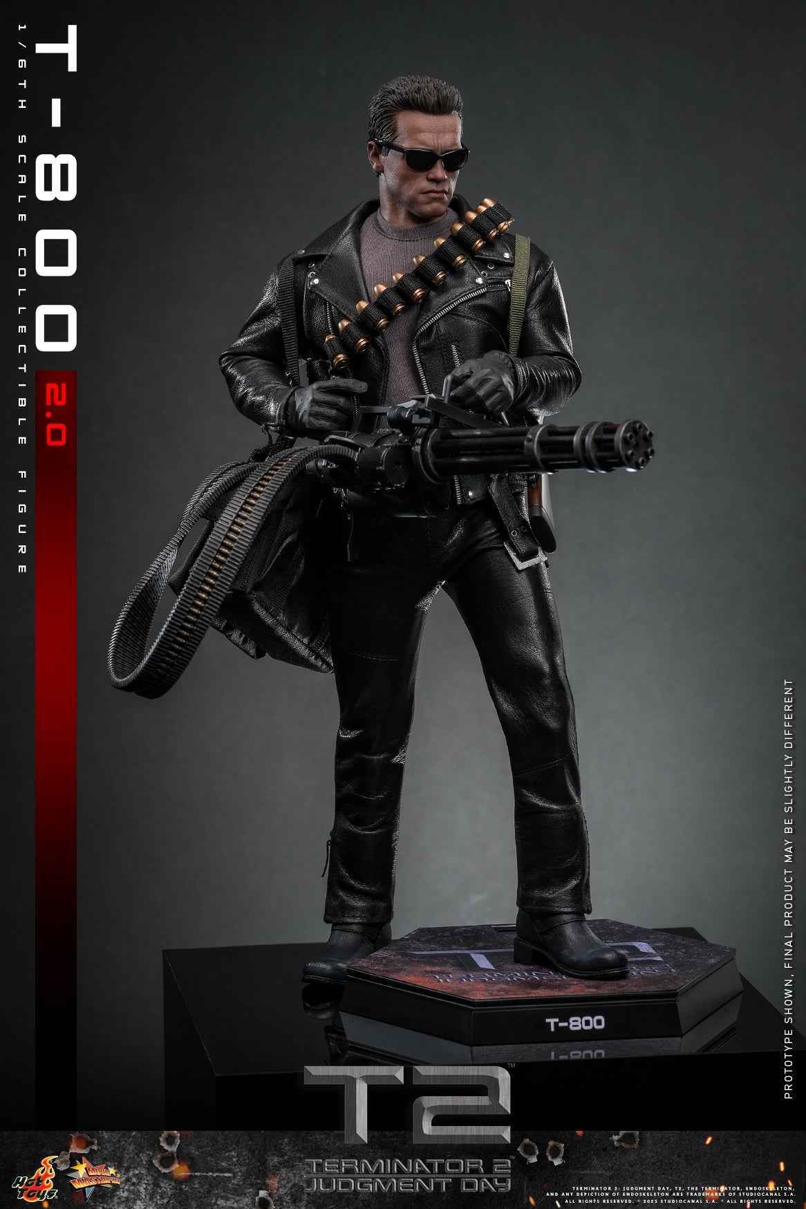 Terminator Hot Toys Terminator 2: Judgment Day T-800 2.0 MMS795 1/6 Licensed Action Figure