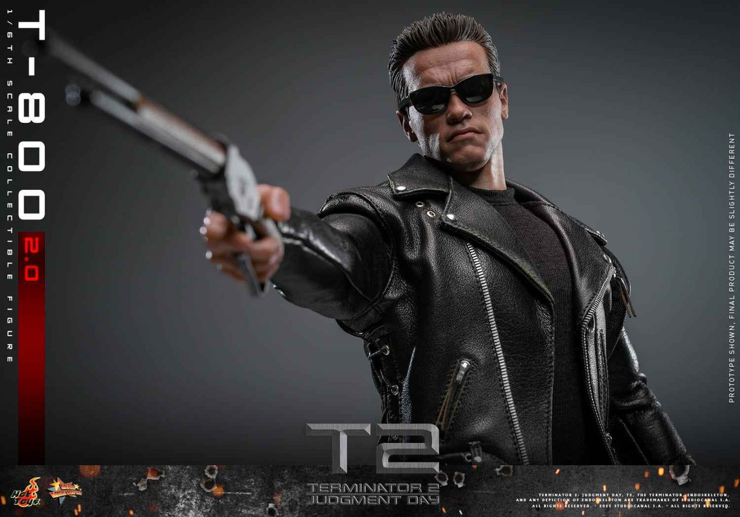 Terminator Hot Toys Terminator 2: Judgment Day T-800 2.0 MMS795 1/6 Licensed Action Figure