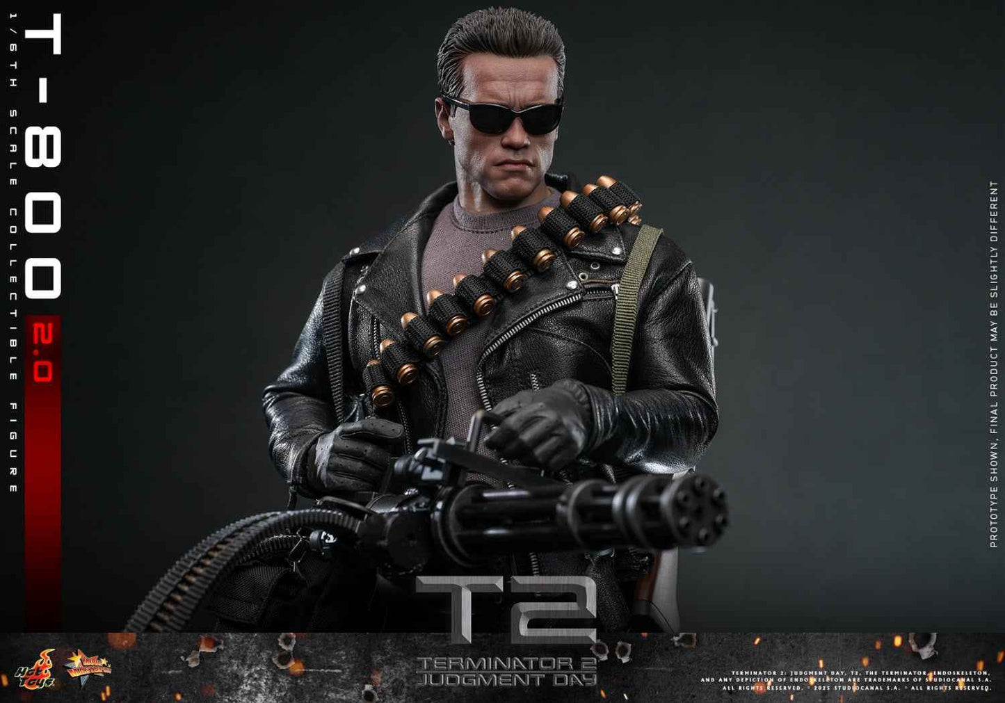 Terminator Hot Toys Terminator 2: Judgment Day T-800 2.0 MMS795 1/6 Licensed Action Figure