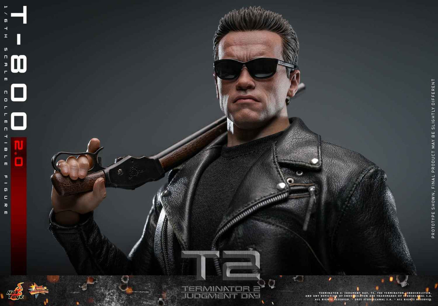 Terminator Hot Toys Terminator 2: Judgment Day T-800 2.0 MMS795 1/6 Licensed Action Figure