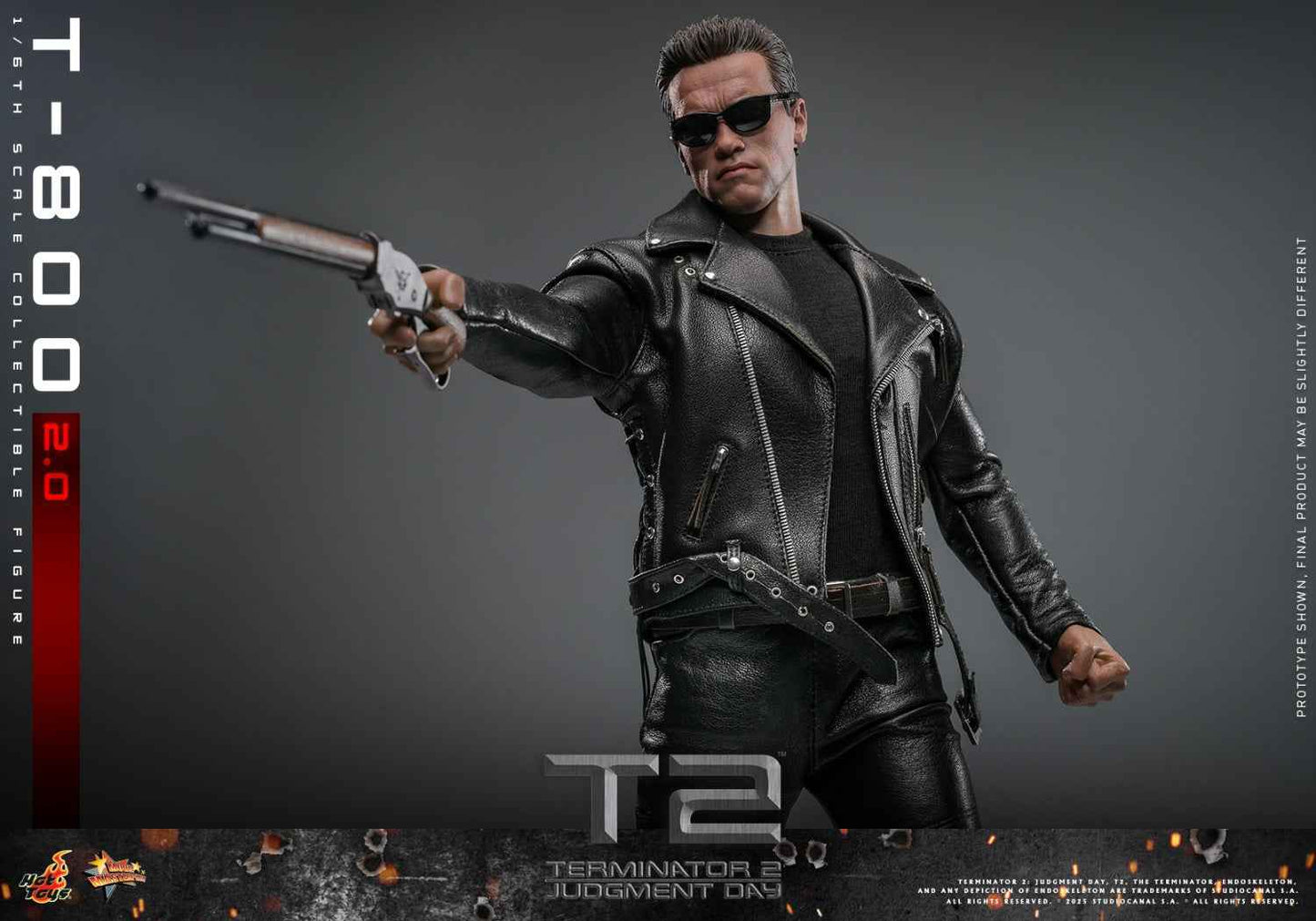 Terminator Hot Toys Terminator 2: Judgment Day T-800 2.0 MMS795 1/6 Licensed Action Figure