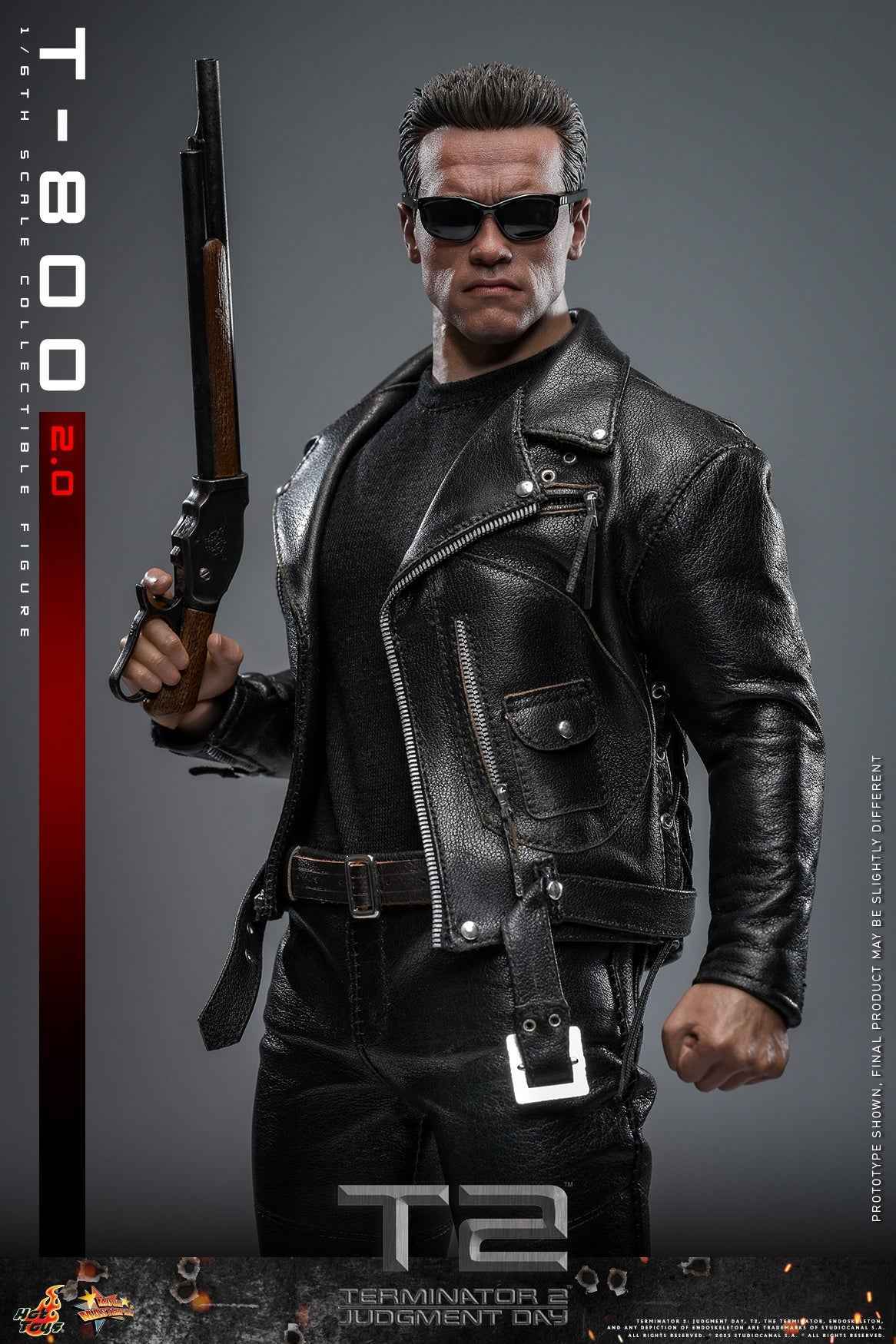 Terminator Hot Toys Terminator 2: Judgment Day T-800 2.0 MMS795 1/6 Licensed Action Figure