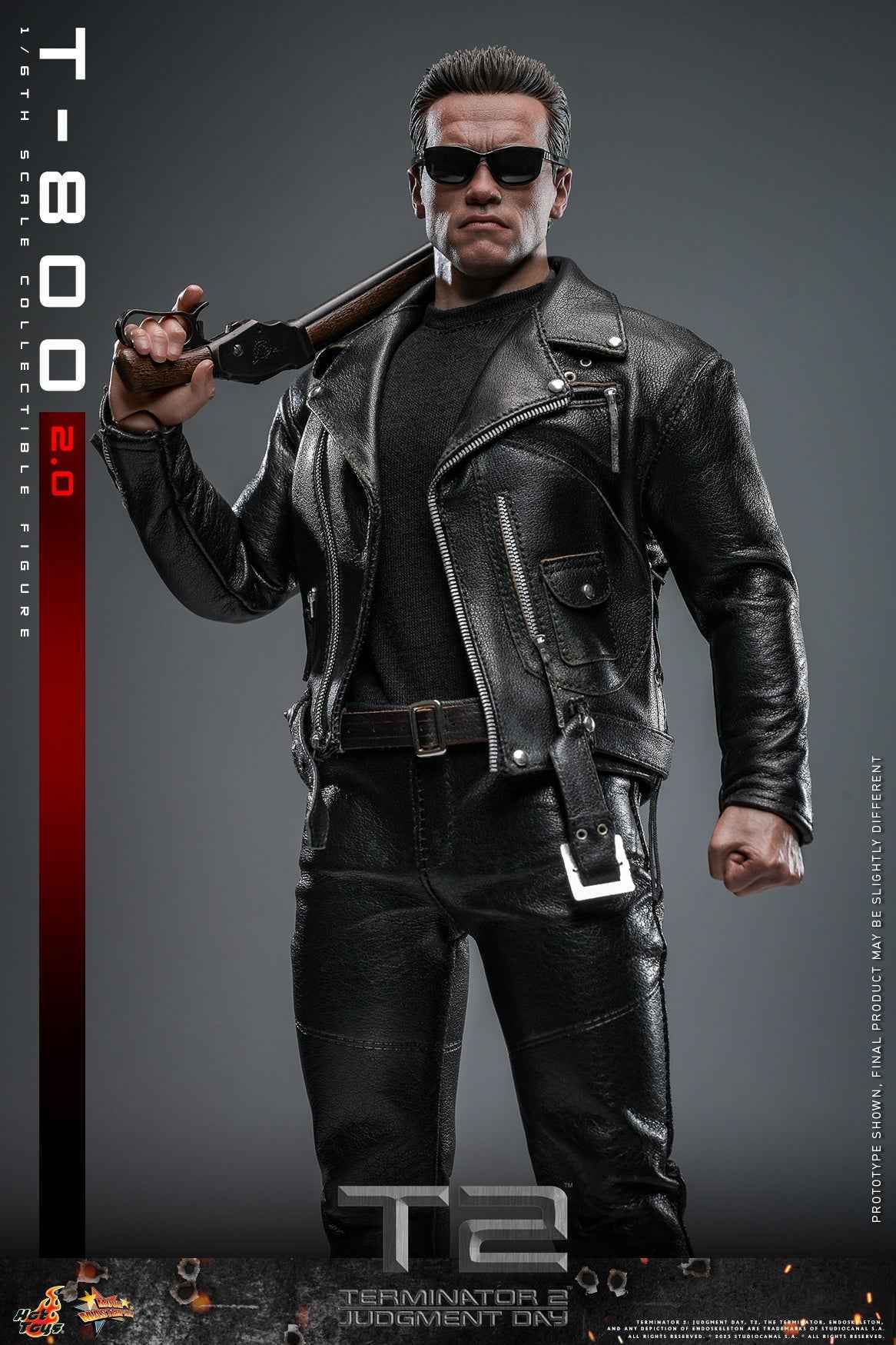 Terminator Hot Toys Terminator 2: Judgment Day T-800 2.0 MMS795 1/6 Licensed Action Figure