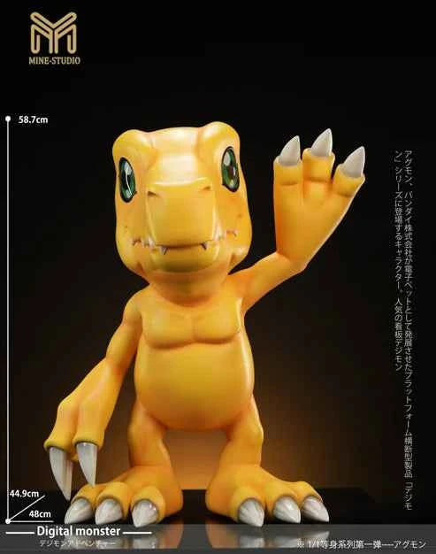 Digimon ~ Mine Studio ~ Agumon x Tailmon x Plotmon ~ Resin Statue - Santoryu Resins Collectors