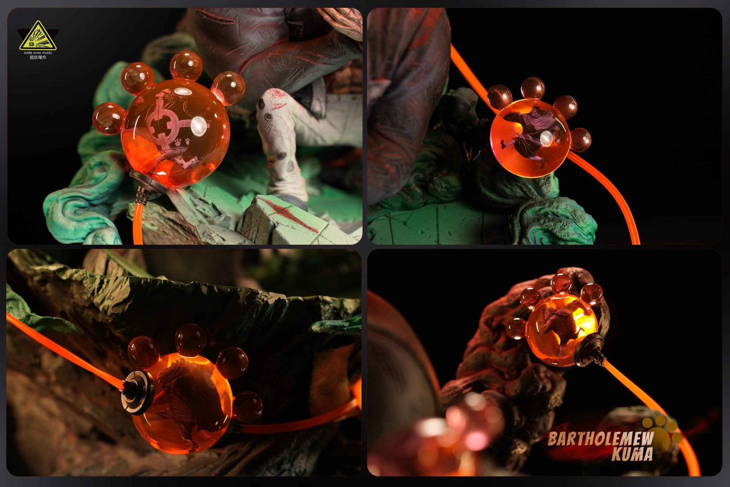 One Piece Super Bomb Studio Bartholomew Kuma & Jewelry Bonney Resin Statue