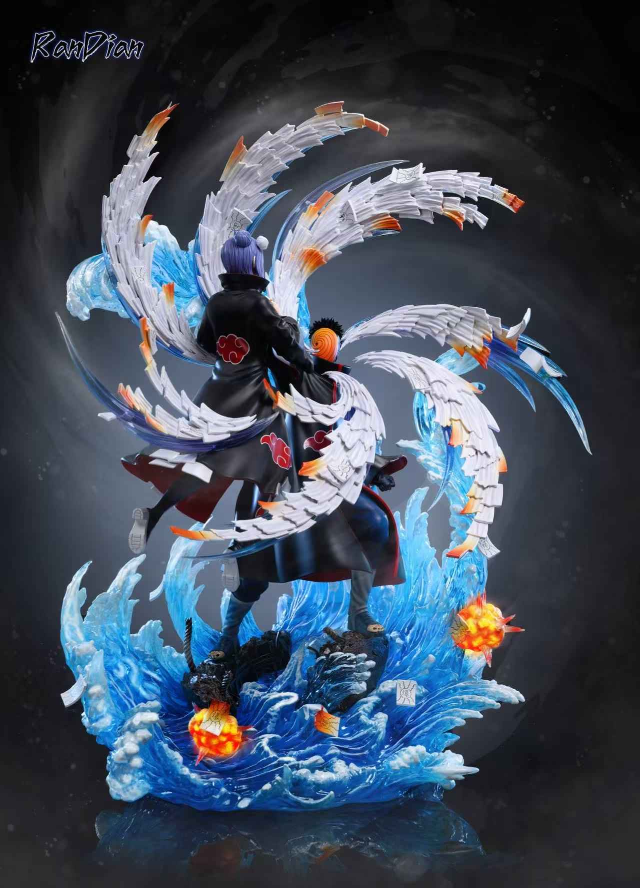 Naruto Shippuden ~ Ran Dian Studio ~ Obito Uchiha "Tobi" vs Konan ~ Akatsuki Serie ~ Resin Statue - Santoryu Resins Collectors