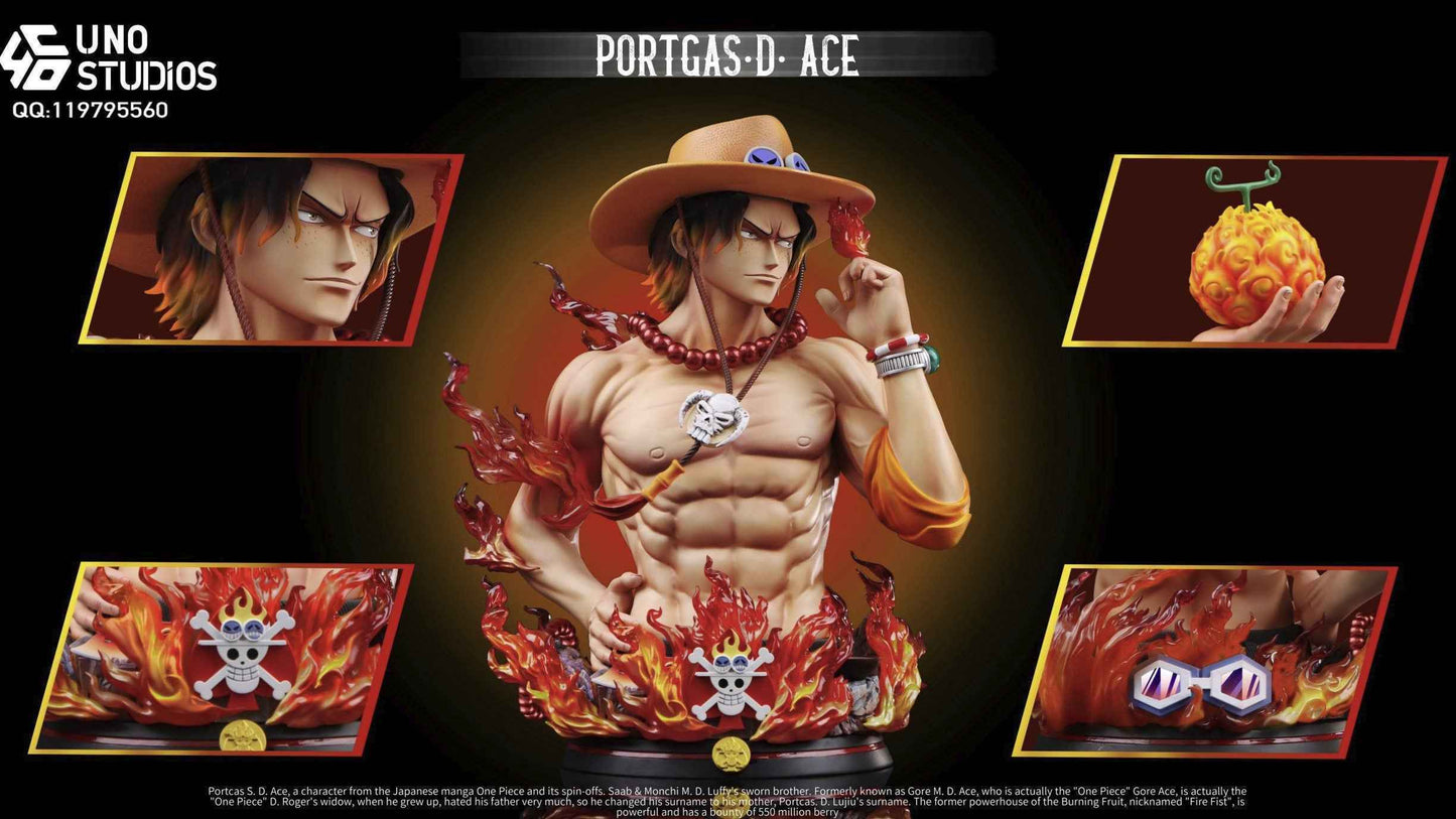 One Piece UNO Studio Portgas D. Ace Gol D. Ace Bust Resin Statue (Copy)