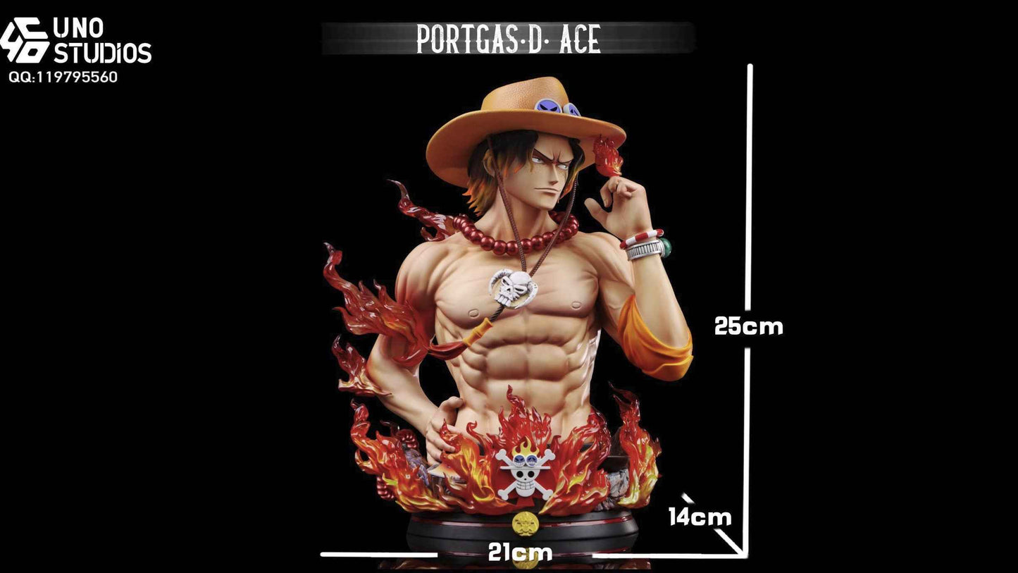 One Piece ~ UNO Studio ~ Portgas D. Ace "Gol D. Ace" Bust ~ Resin Statue