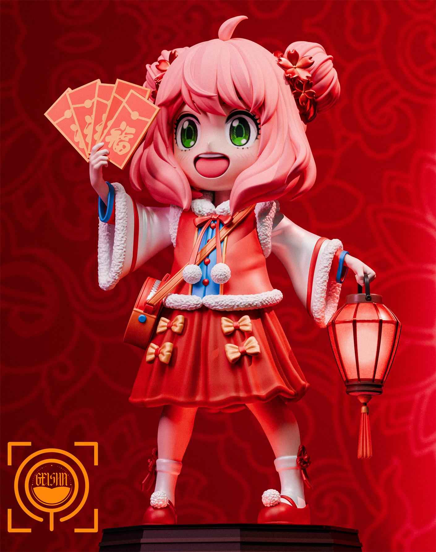 Spy x Family ~ Geisha Studio ~ Anya Forger Cosplay Five Blessings Arrive At The Door ~ Resin Statue - Santoryu Resins Collectors