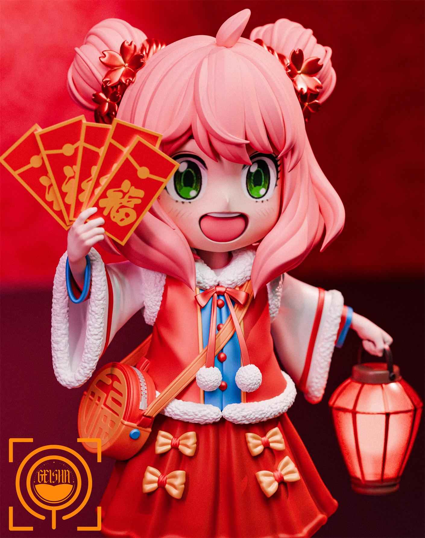 Spy x Family ~ Geisha Studio ~ Anya Forger Cosplay Five Blessings Arrive At The Door ~ Resin Statue - Santoryu Resins Collectors