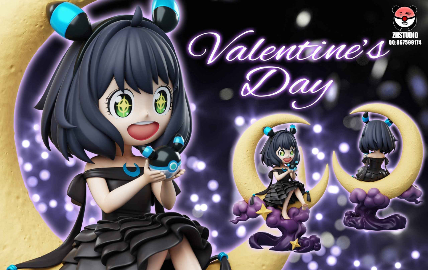 Spy X Family ~ ZH Studio ~ Anya Forger Cosplay Pokémon Umbreon Valentine's Day Limited ~ Resin Statue - Santoryu Resins Collectors