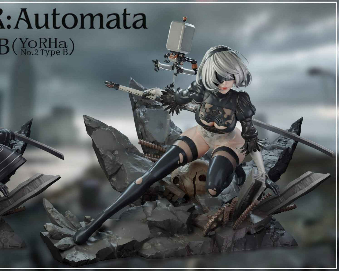 NieR:Automata ~ Crow Studio ~ YoRHa No. 2 Type B "2B" ~ +18 Resin Statue - Santoryu Resins Collectors