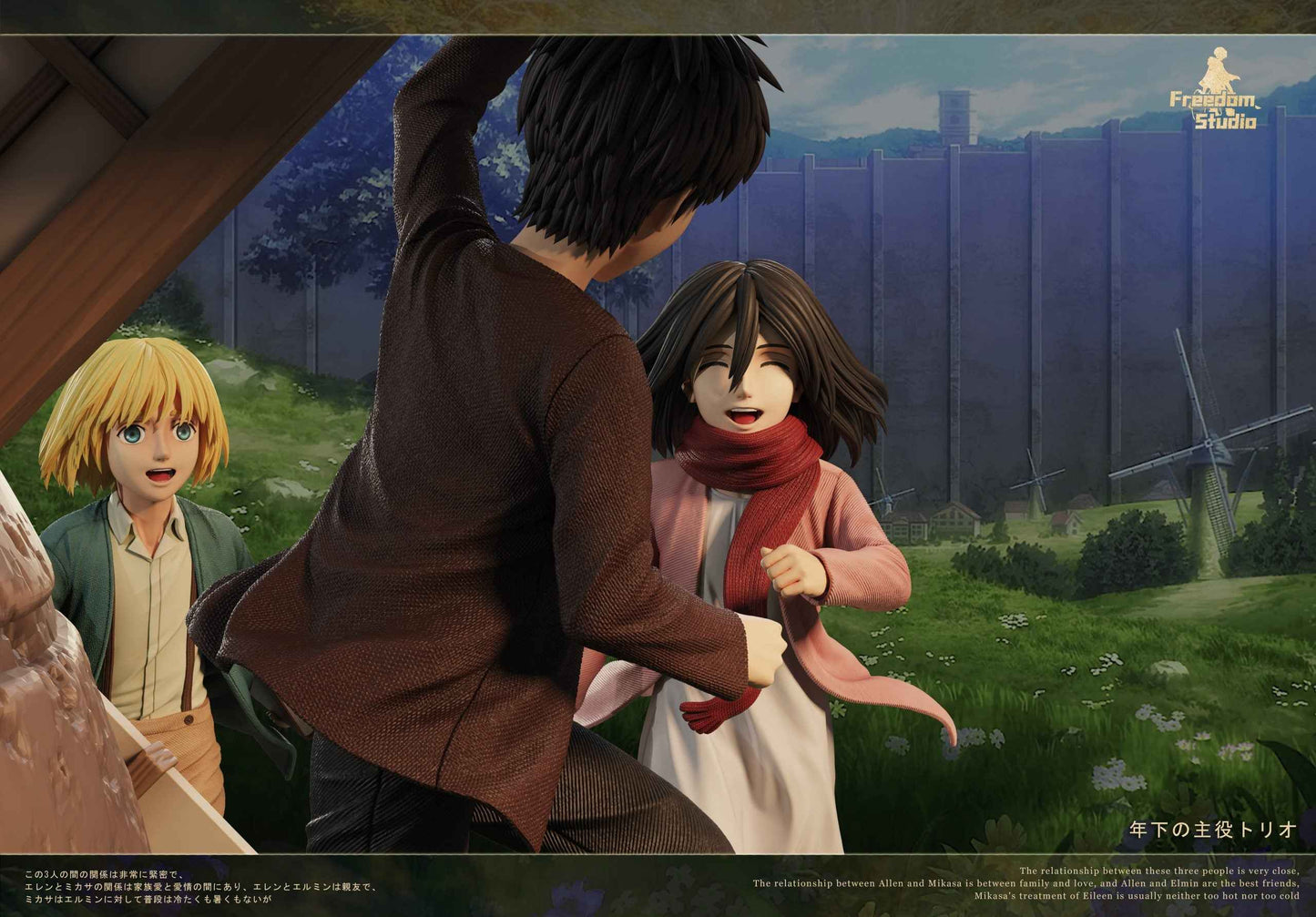 Attack on Titan ~ Freedom Studio ~ The Childhood Trio: Eren, Mikasa & Armin ~ Resin Statue - Santoryu Resins Collectors