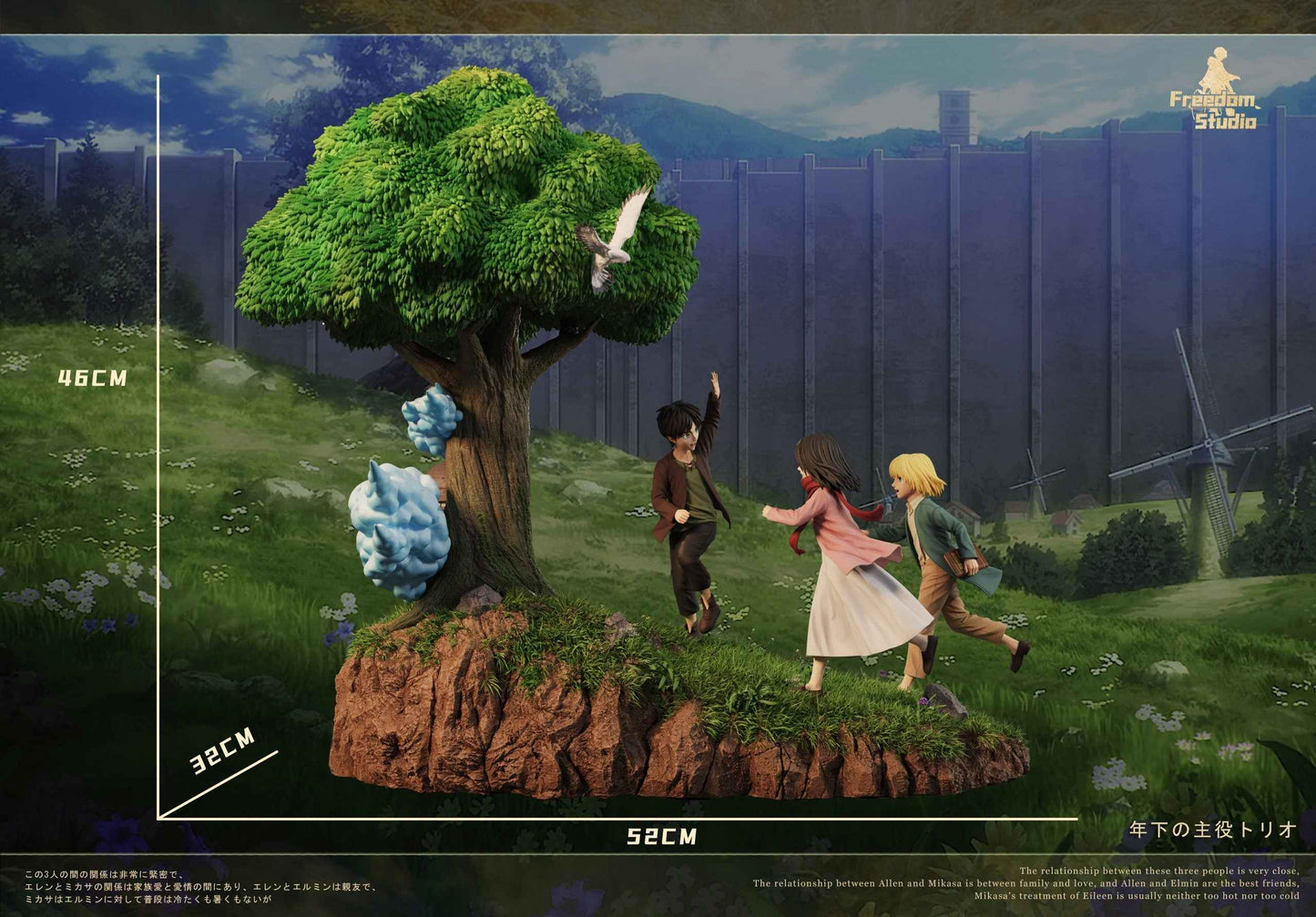 Attack on Titan ~ Freedom Studio ~ The Childhood Trio: Eren, Mikasa & Armin ~ Resin Statue - Santoryu Resins Collectors