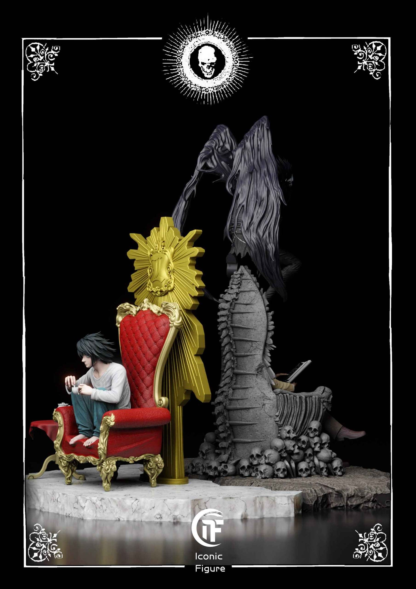 Death Note ~ Iconic Figure (IF) Studio ~ Ryuk, Light Yagami & L Lawliet ~ Resin Statue - Santoryu Resins Collectors