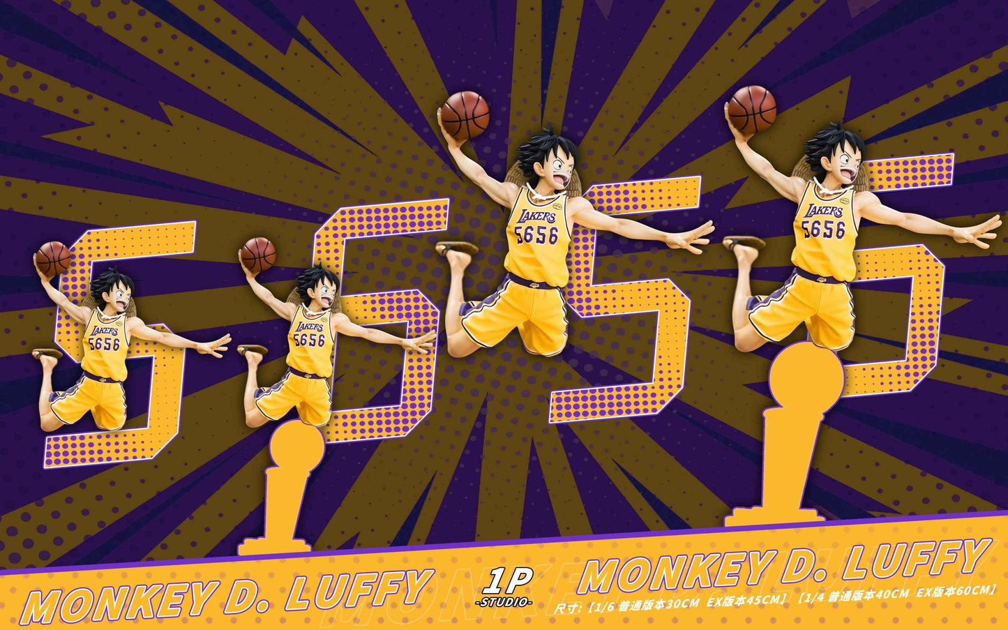 One Piece ~ 1P Studio ~ Los Angeles Lakers Monkey D. Luffy ~ Resin Statue - Santoryu Resins Collectors