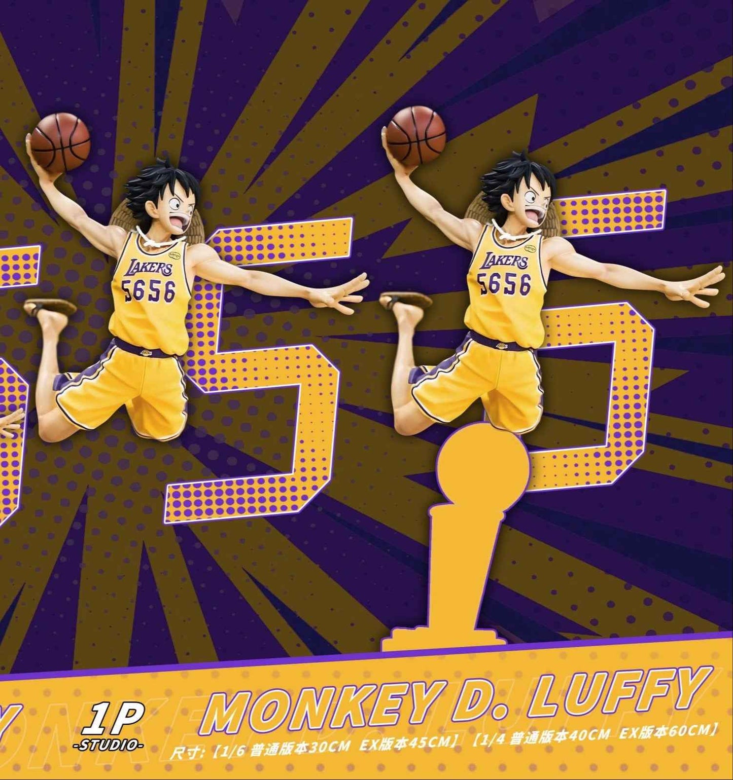 One Piece ~ 1P Studio ~ Los Angeles Lakers Monkey D. Luffy ~ Resin Statue - Santoryu Resins Collectors