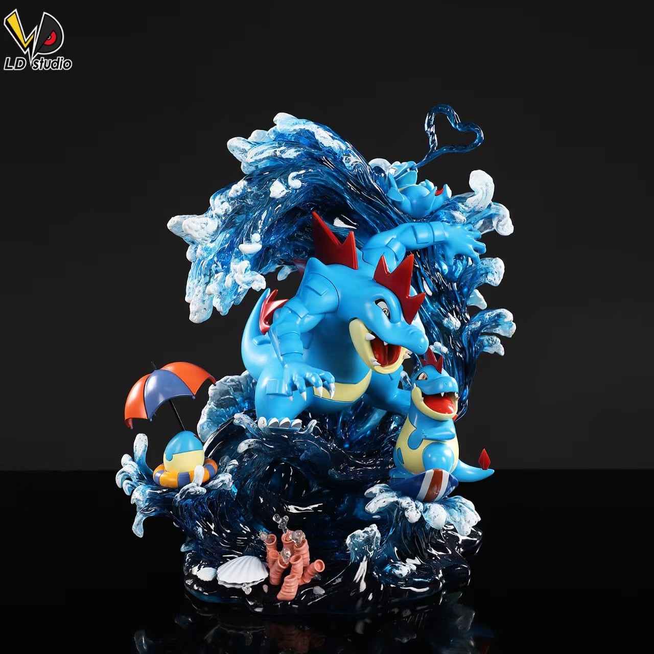 Pokémon ~ LD Studio ~ Feraligatr Evolution Group ~ Resin Statue - Santoryu Resins Collectors
