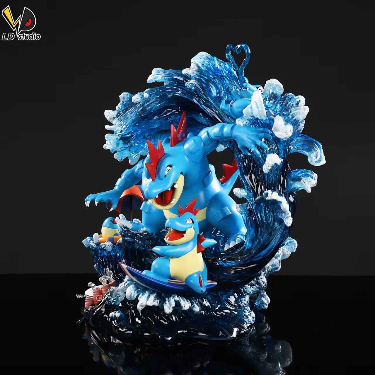 Pokémon ~ LD Studio ~ Feraligatr Evolution Group ~ Resin Statue - Santoryu Resins Collectors
