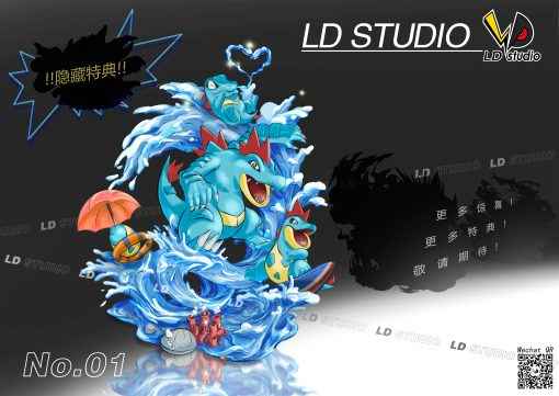 Pokémon ~ LD Studio ~ Feraligatr Evolution Group ~ Resin Statue - Santoryu Resins Collectors