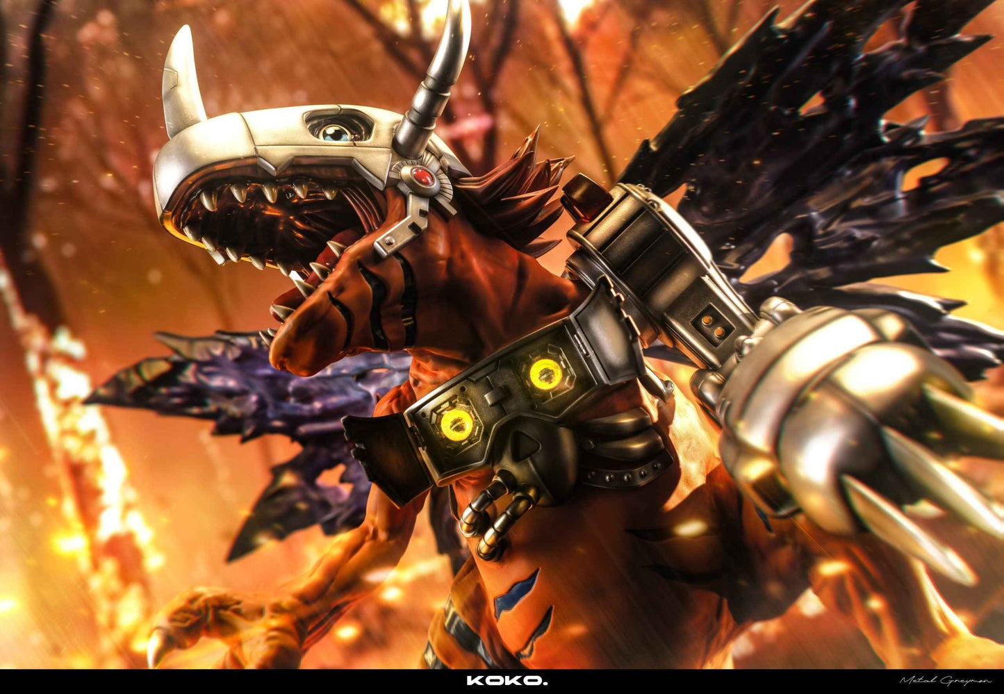Digimon ~ Koko Studio ~ Metal Greymon ~ Resin Statue - Santoryu Resins Collectors