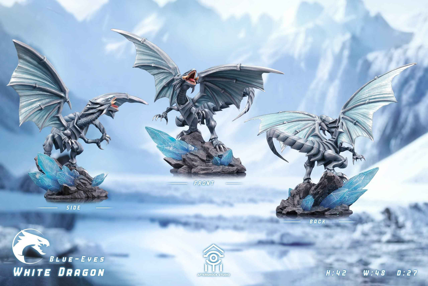 Yu-Gi-Oh! ~ Aftershock Studio ~ Blue-Eyes White Dragon & Red-Eyes Black Dragon ~ Resin Statue - Santoryu Resins Collectors