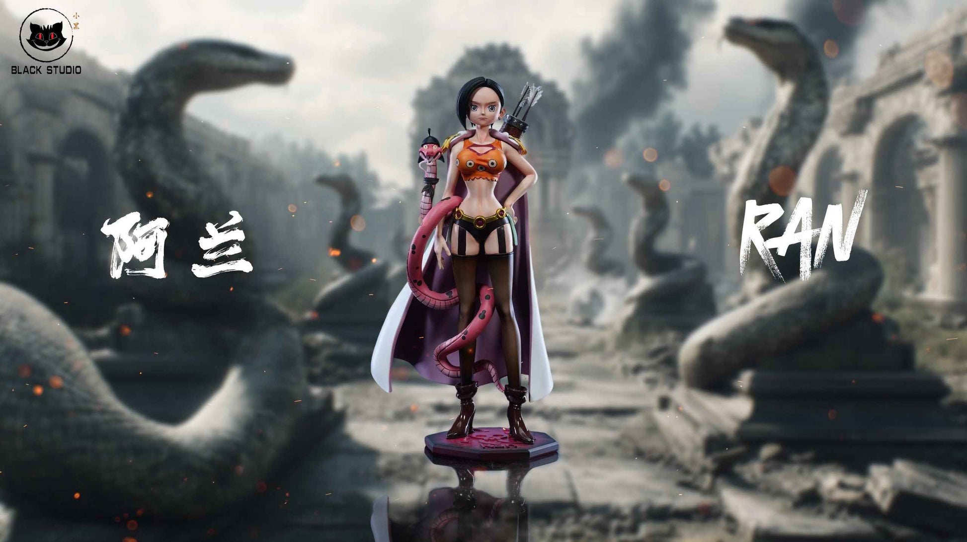 One Piece Black Studio Kuja Pirates Shakuyaku & Ran Resin Statues - Santoryu Resins Collectors