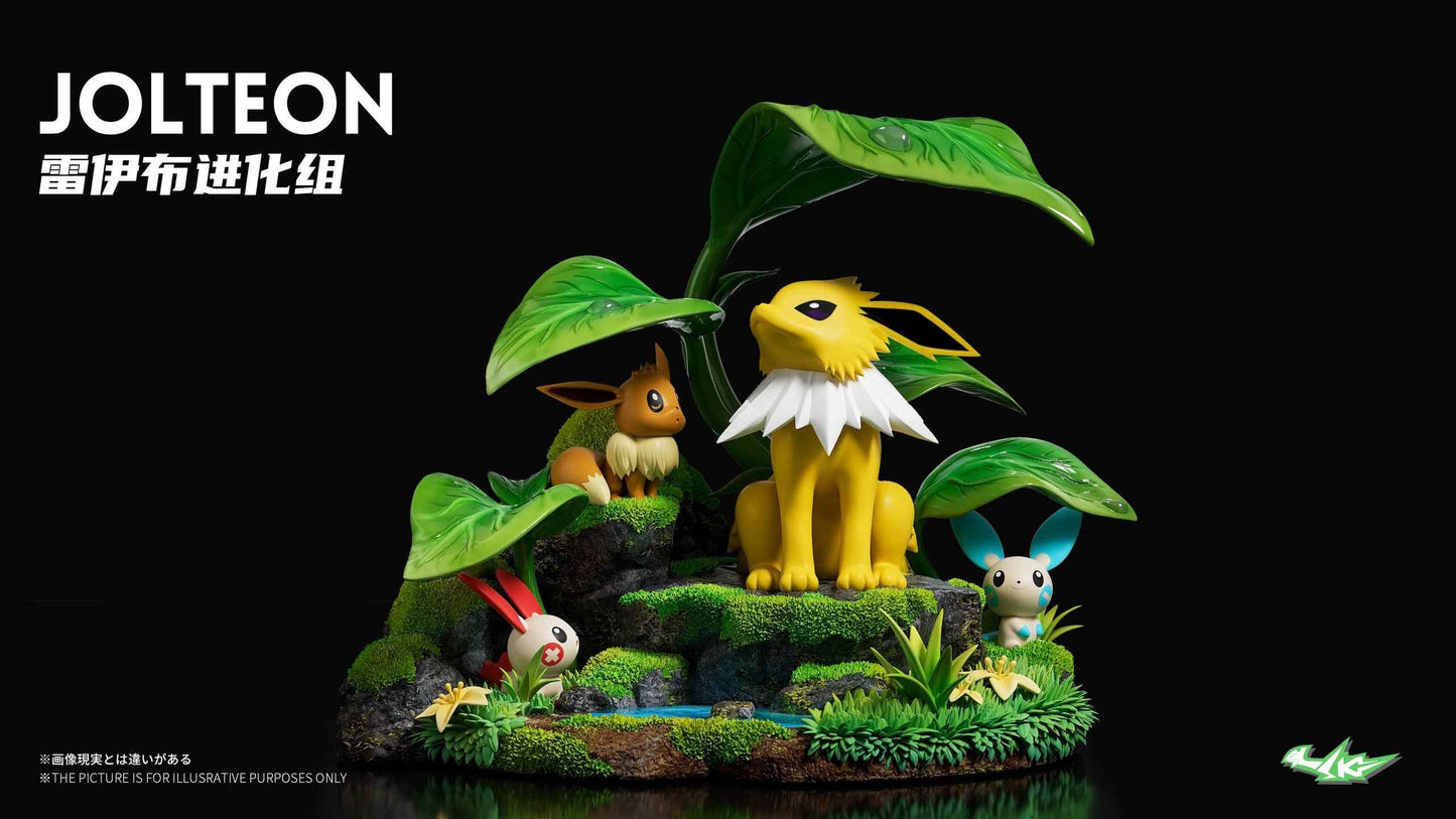 Pokémon ~ SK Studio ~ Jolteon x Eevee x Minun x Plusle ~ Resin Statue - Santoryu Resins Collectors