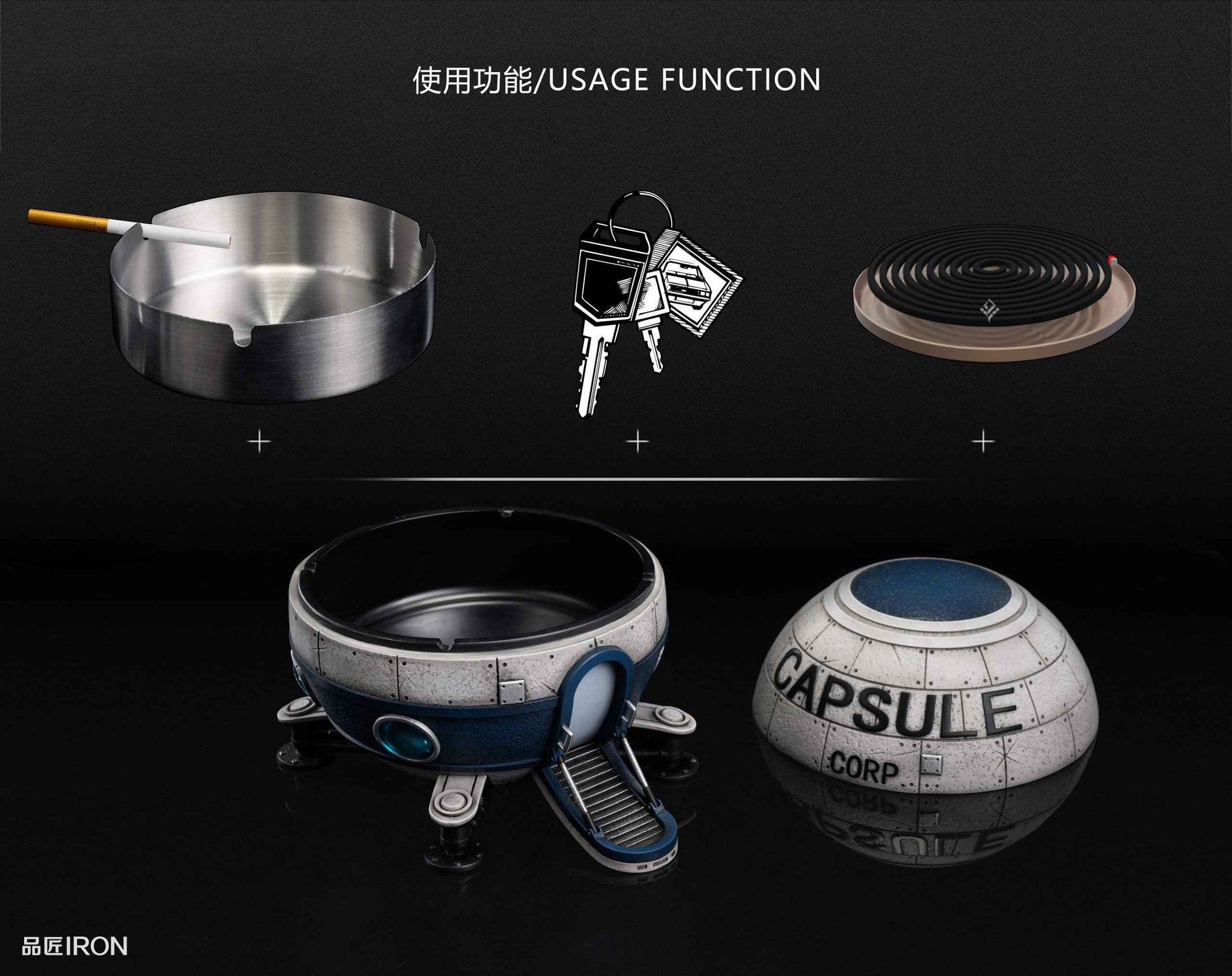 Dragon Ball ~ Iron Studio ~ Capsule Corporation Spaceship "ashtray" ~ Resin Statue - Santoryu Resins Collectors