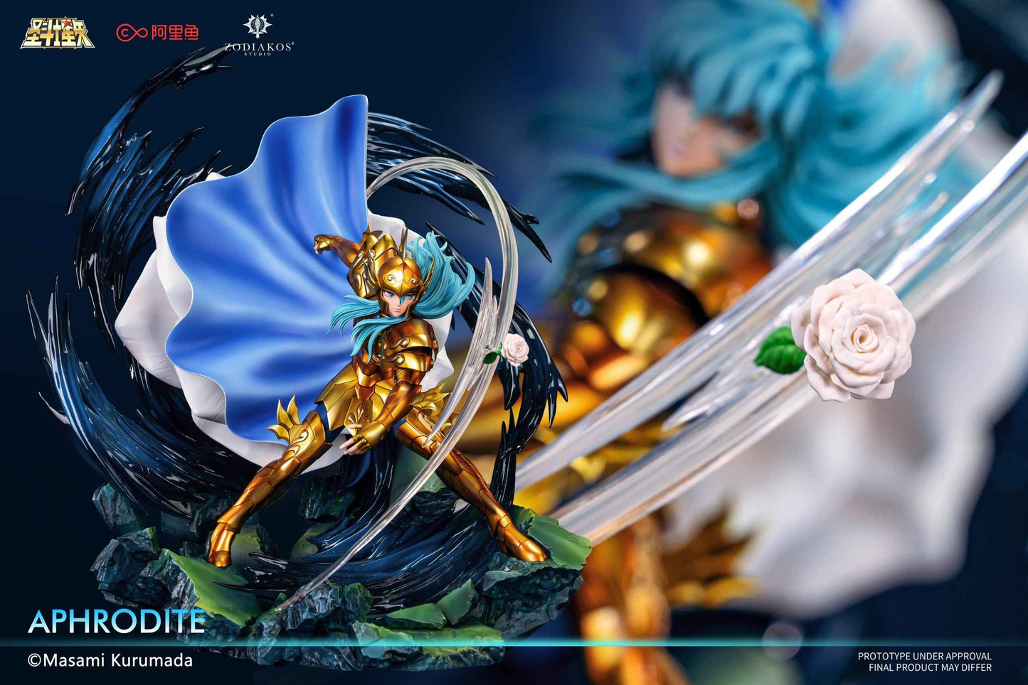 Saint Seiya ~ Zodiakos Studio ~ Aphrodite "the Golden Saint of Pisces temple" ~ Licensed Resin Statue - Santoryu Resins Collectors