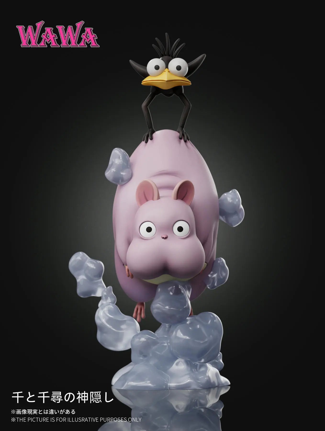 Spirited Away Wawa Studio Desk Decoration Flying Boh Resin Statue
