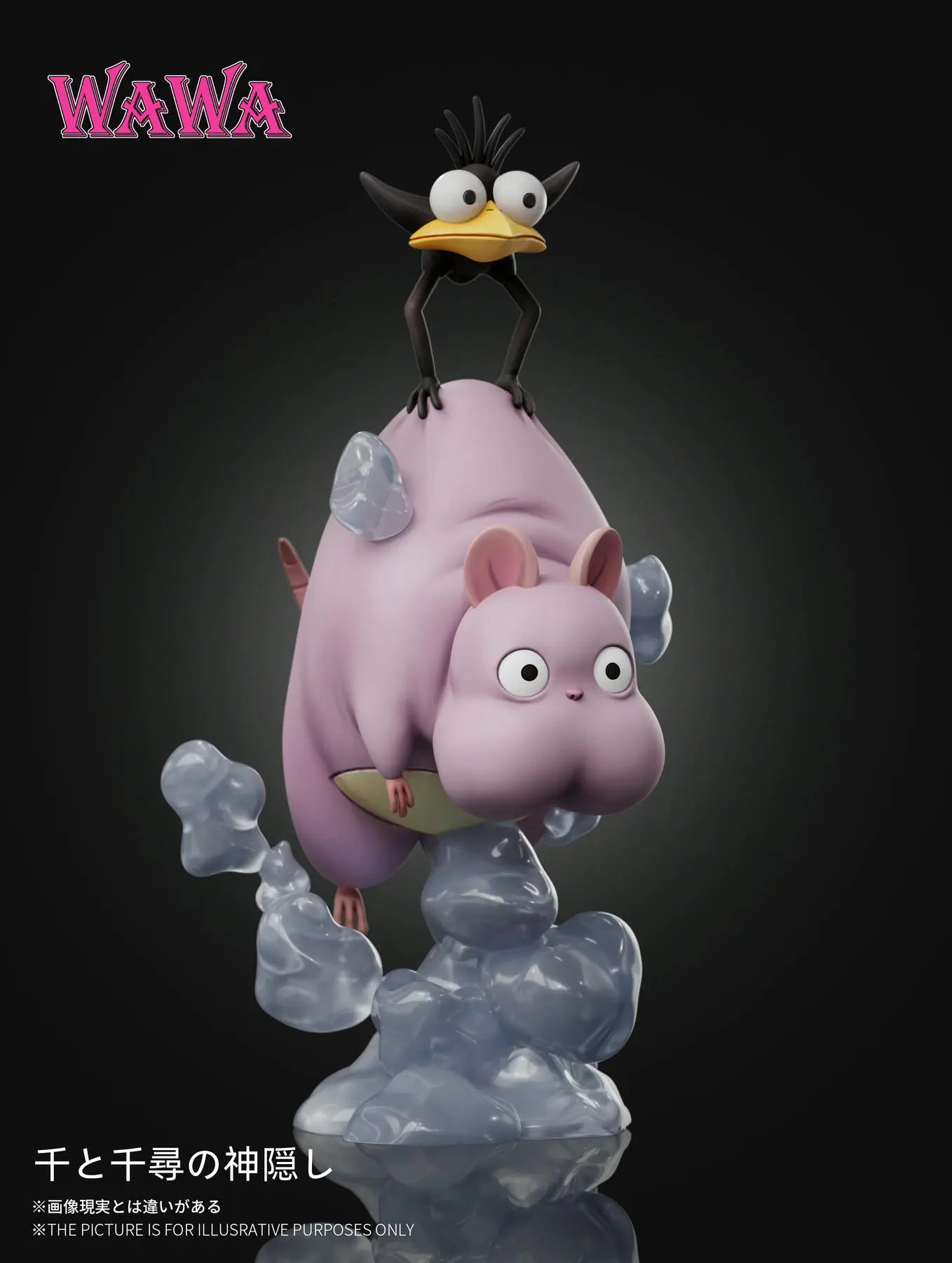 Spirited Away Wawa Studio Desk Decoration Flying Boh Resin Statue