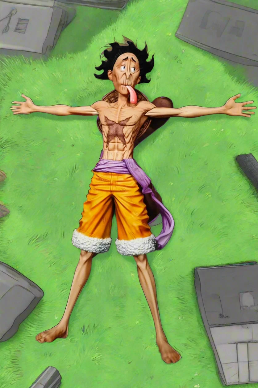One Piece Long Hu Studio Shrunken Exhausted Old Monkey D. Luffy Resin Statue Resin Statue