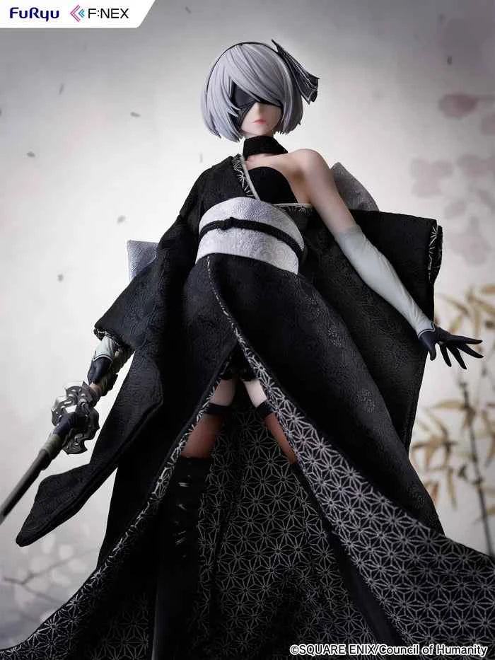 NieR:Automata ~ F:Nex & Yoshitoku Studio "Nihon Ningyou (FuRyu)" ~ YoRHa No. 2 Type B "2B" ~ Licensed PVC Figure - Santoryu Resins Collectors