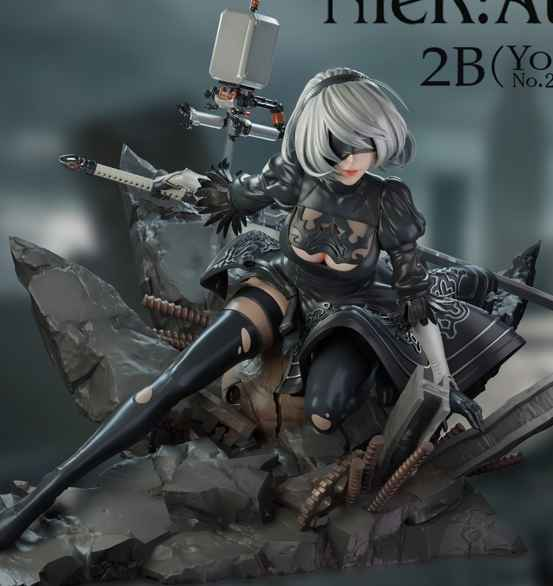 NieR:Automata ~ Crow Studio ~ YoRHa No. 2 Type B "2B" ~ +18 Resin Statue - Santoryu Resins Collectors