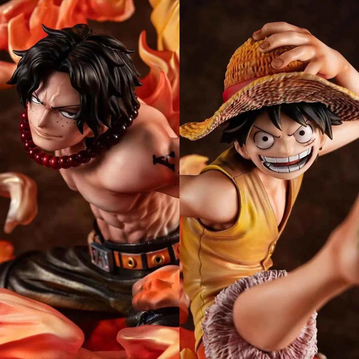 One Piece ~ Megahouse ~ Luffy and Ace Brotherhood Portrait Of Pirates POP Maximum ~ Licensed PVC Figure - Santoryu Resins Collectors