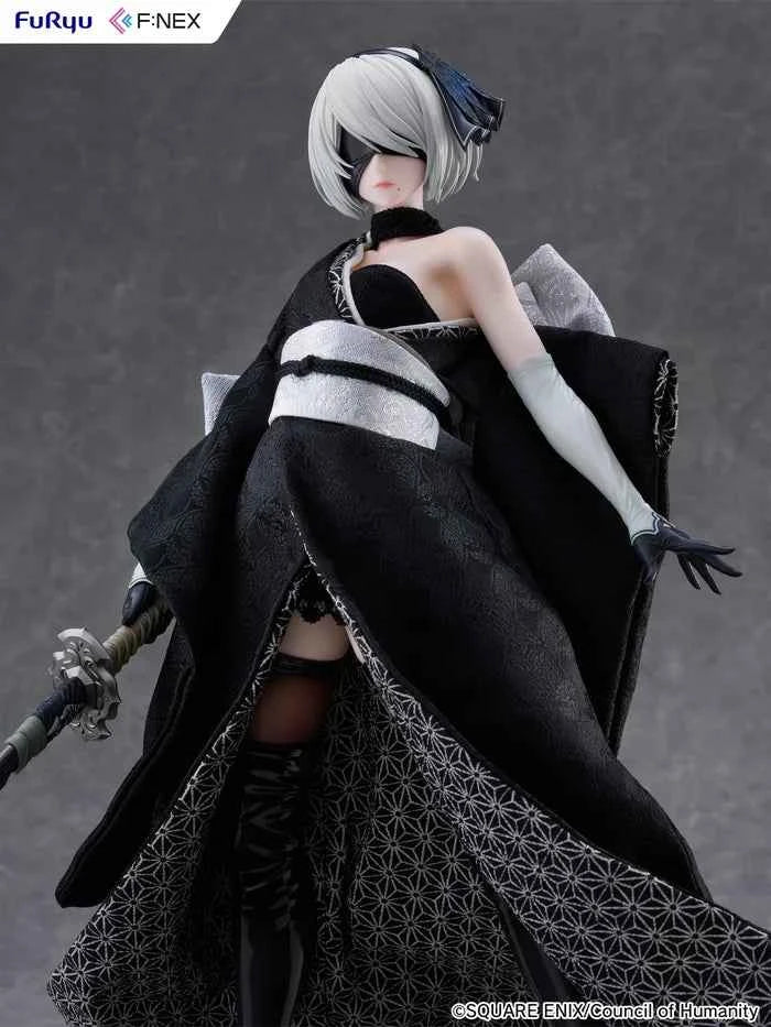NieR:Automata ~ F:Nex & Yoshitoku Studio "Nihon Ningyou (FuRyu)" ~ YoRHa No. 2 Type B "2B" ~ Licensed PVC Figure - Santoryu Resins Collectors