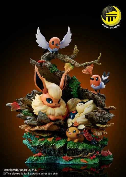 Pokémon ~ Moon Shadow Studio ~ Flareon Group ~ Resin Statue - Santoryu Resins Collectors