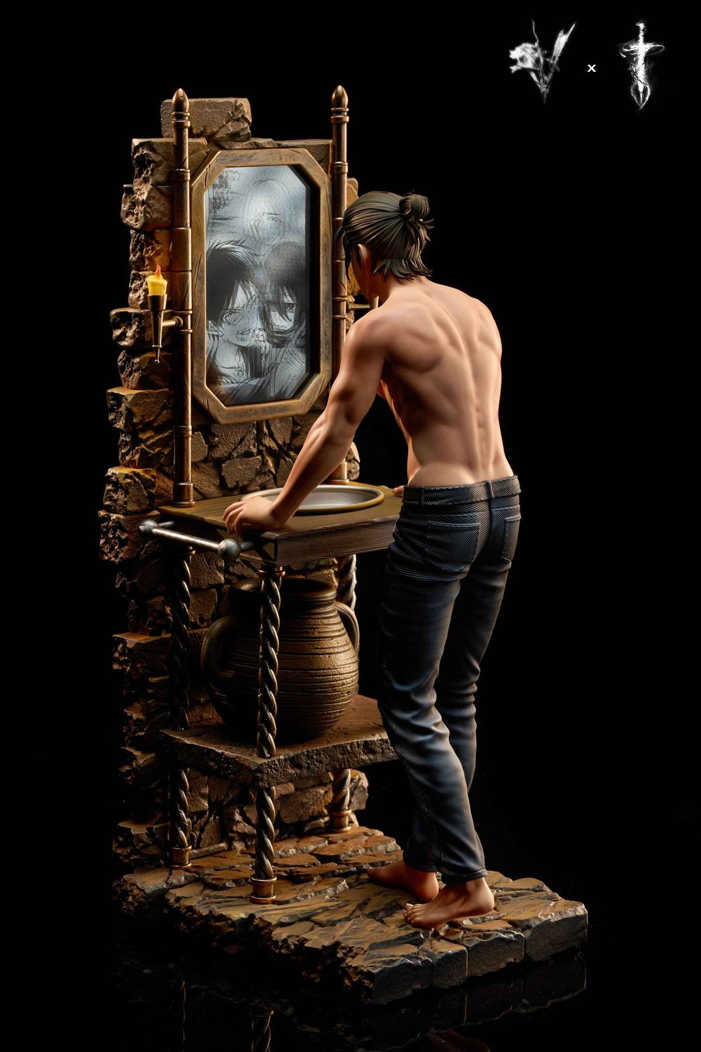 Attack On Titan Coordinate Studio & Damocles Studio Famous Scene Series Mirror Eren Jaeger Resin Statue