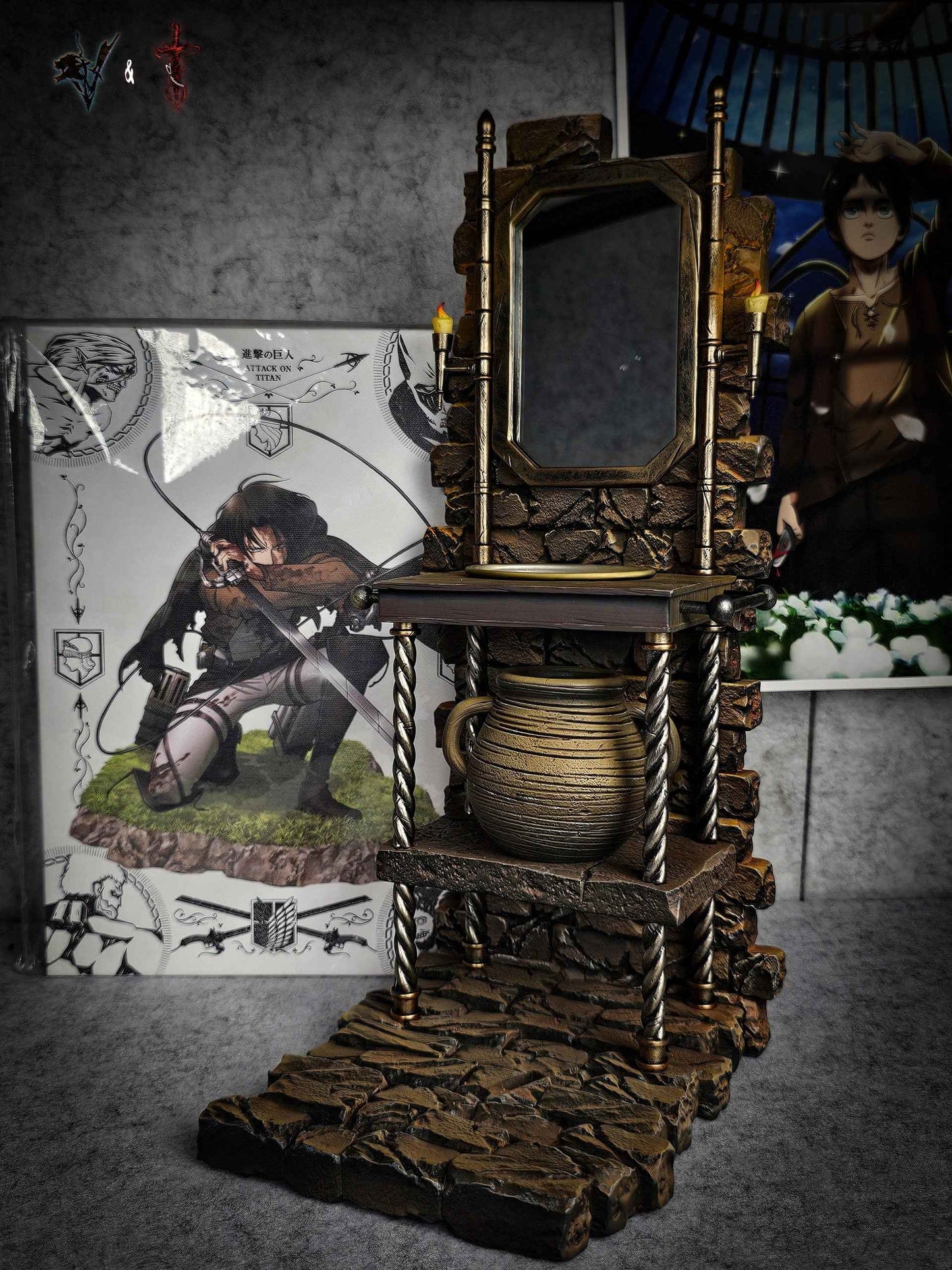 Attack On Titan Coordinate Studio & Damocles Studio Famous Scene Series Mirror Eren Jaeger Resin Statue