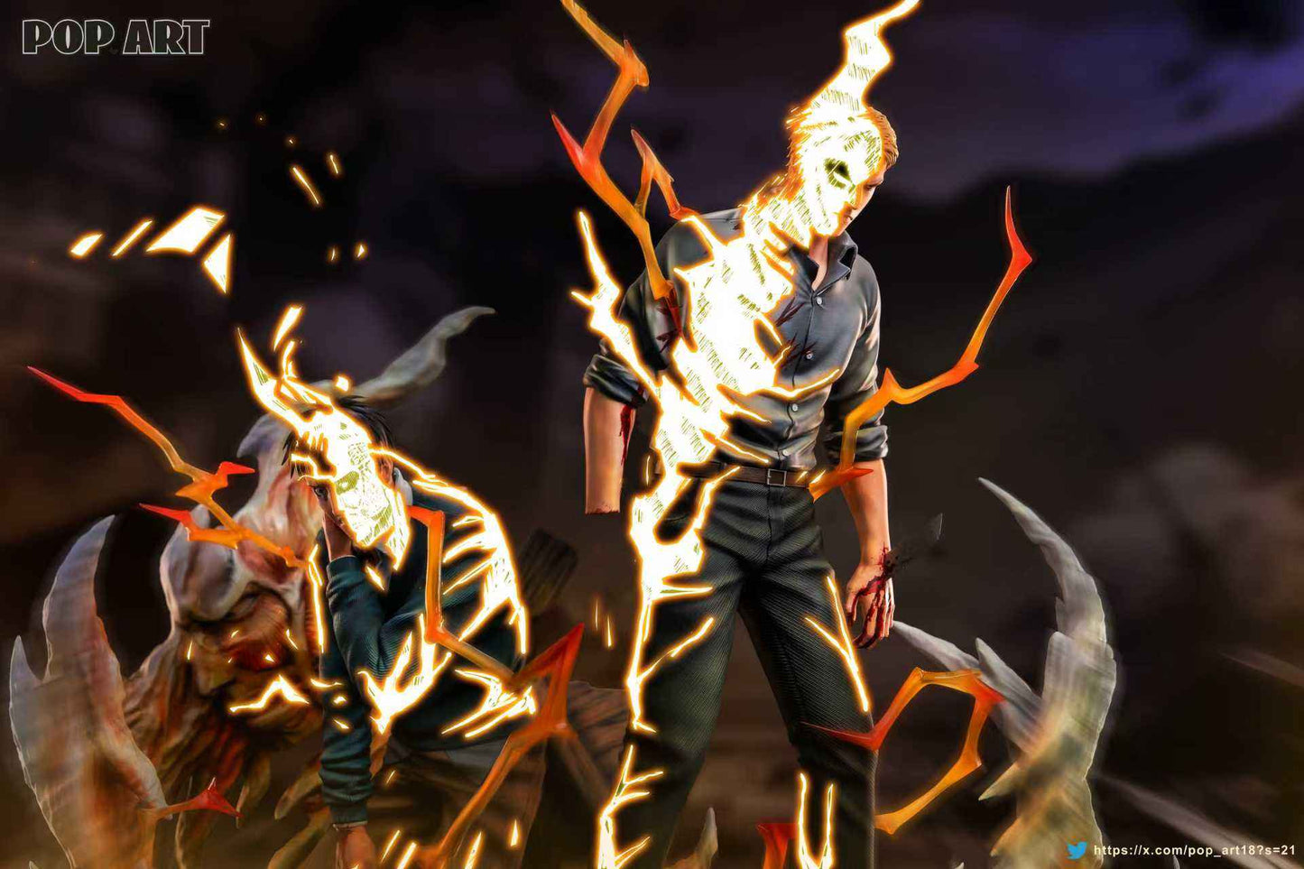 Attack On Titan Pop Art Studio Bertolt Hoover & Reiner Braun Resin Statue